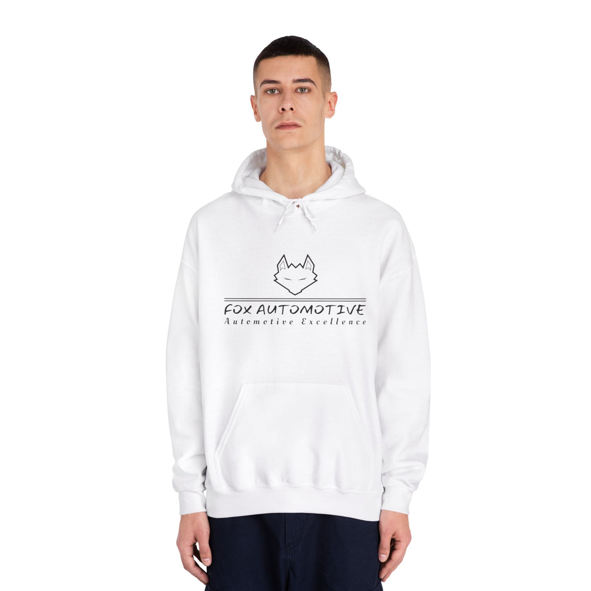 Fox Automotive Hoodie — Minimal Line-Logo Pullover for Car Enthusiasts