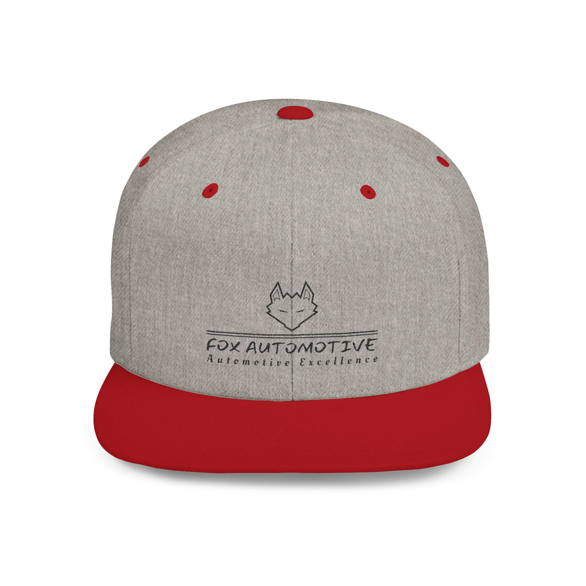 Fox Automotive Flat Bill Snapback Hat – Minimal Logo Car Enthusiast Cap