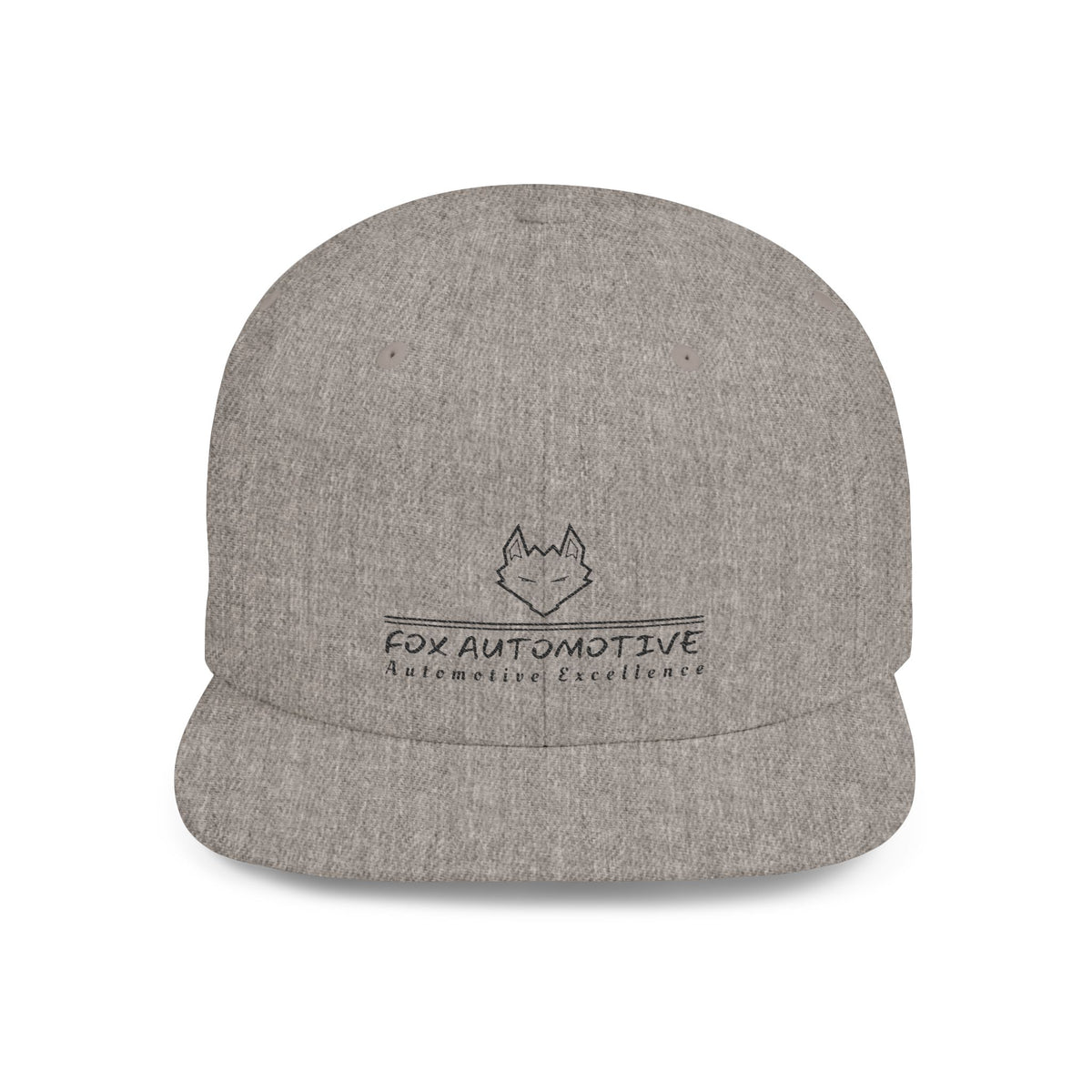 Fox Automotive Flat Bill Snapback Hat – Minimal Logo Car Enthusiast Cap