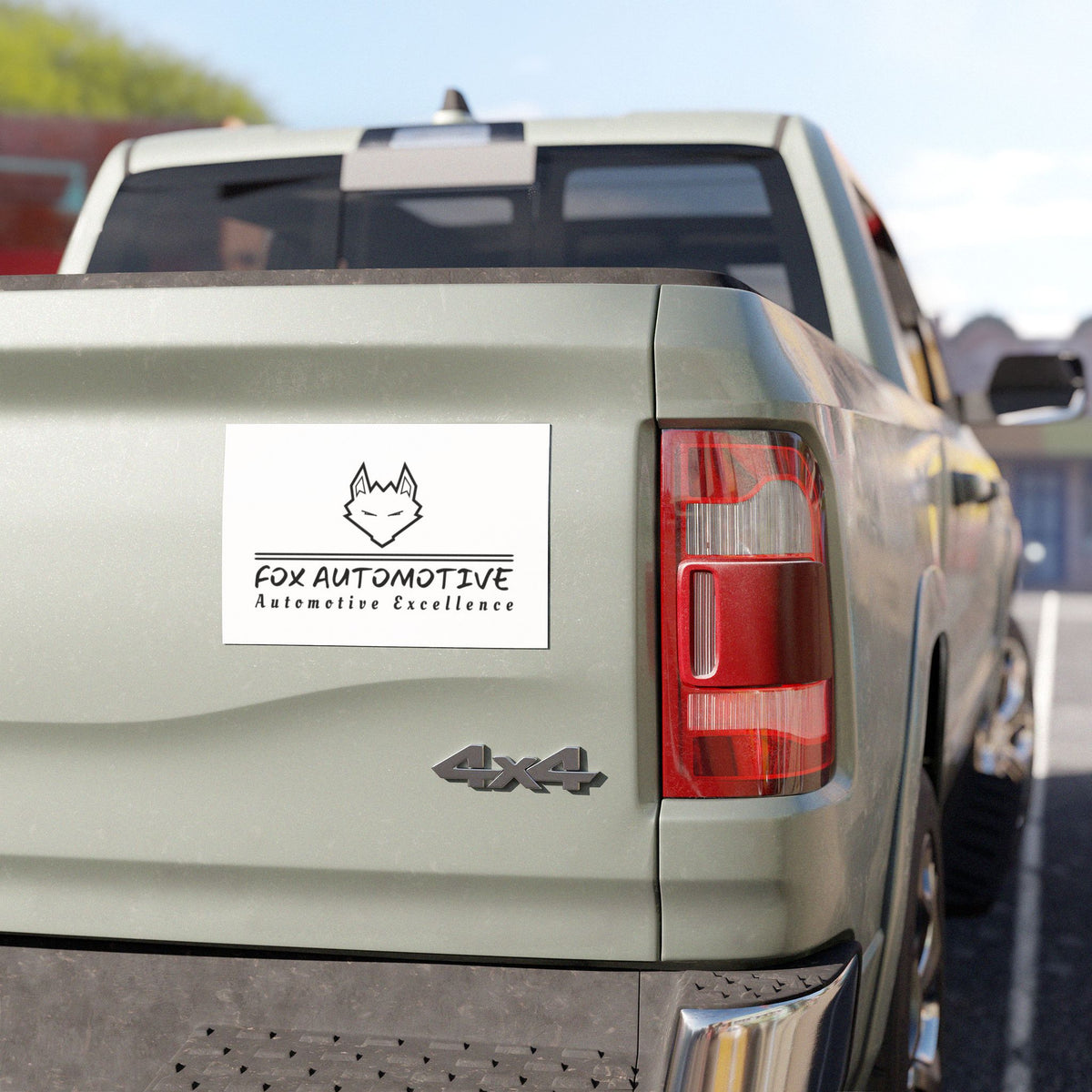 Fox Automotive Car Magnet — Magnetic Business Sign with Fox Logo & "Automotive Excellence" Slogan