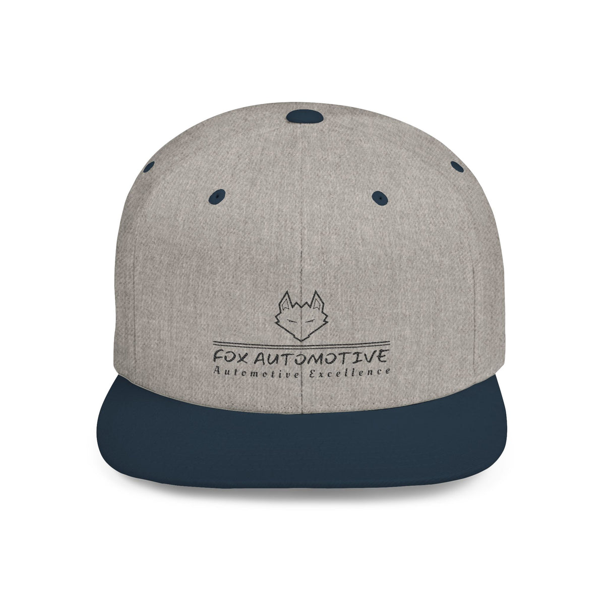 Fox Automotive Flat Bill Snapback Hat – Minimal Logo Car Enthusiast Cap