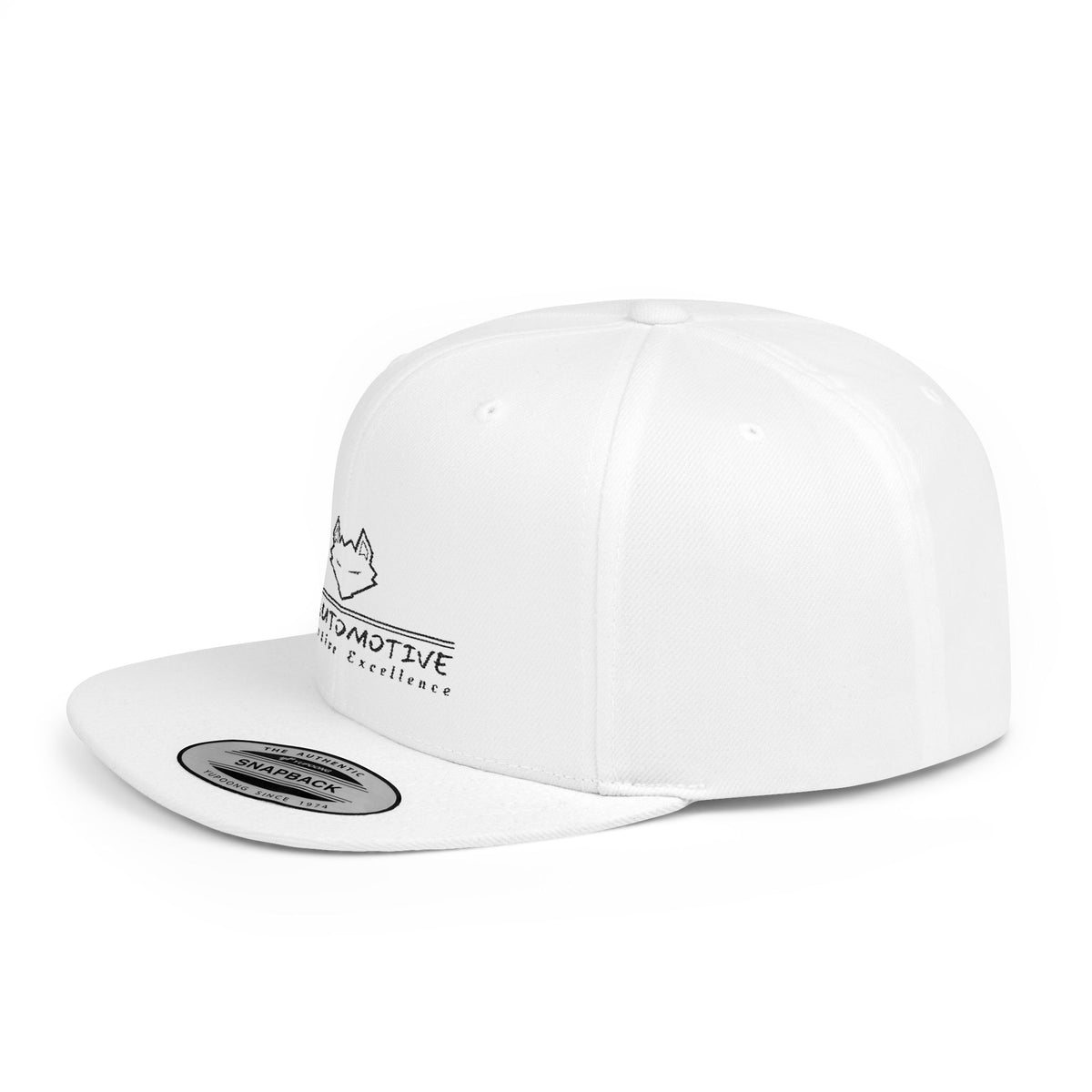 Fox Automotive Flat Bill Snapback Hat – Minimal Logo Car Enthusiast Cap
