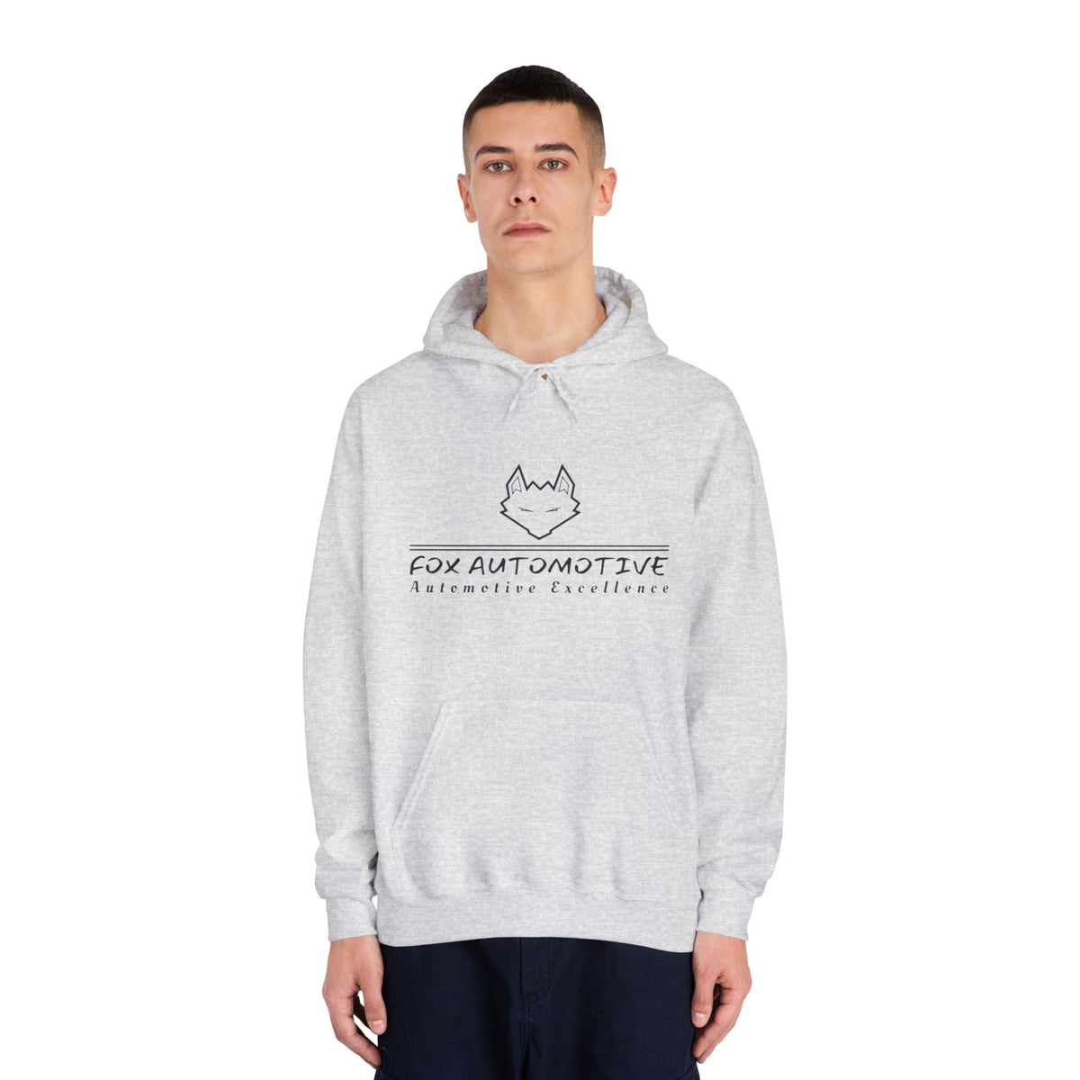 Fox Automotive Hoodie — Minimal Line-Logo Pullover for Car Enthusiasts