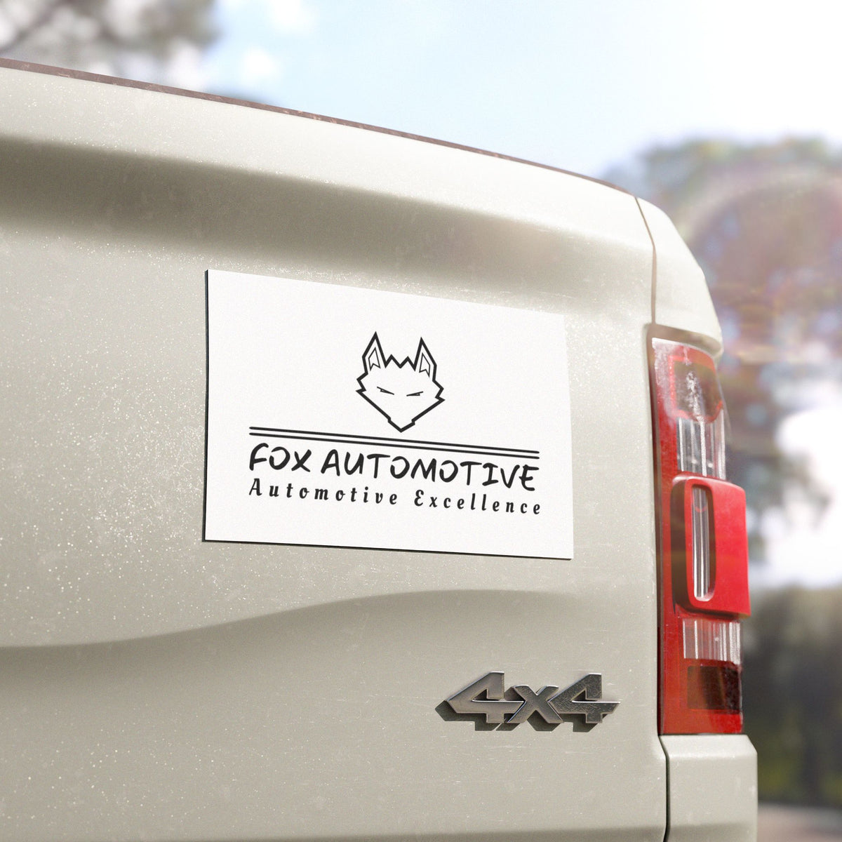 Fox Automotive Car Magnet — Magnetic Business Sign with Fox Logo & "Automotive Excellence" Slogan