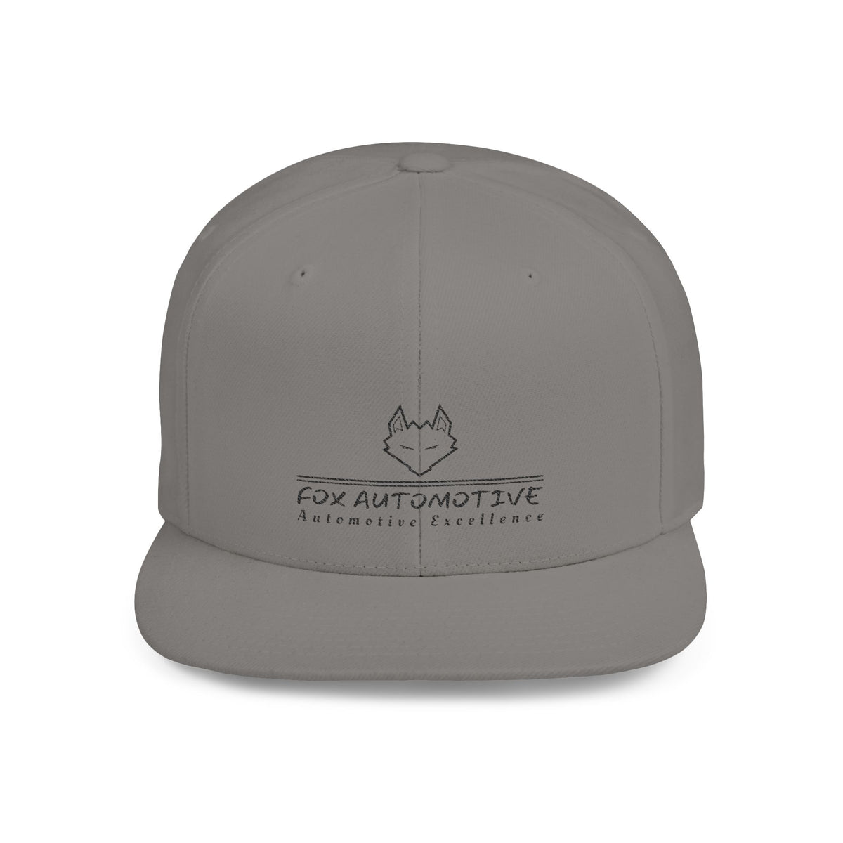 Fox Automotive Flat Bill Snapback Hat – Minimal Logo Car Enthusiast Cap